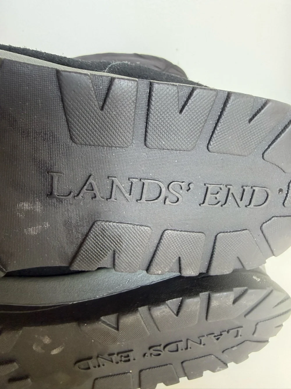 Lands End Womens Commuter Boots Black‎ Size 9 Suede Winter Snow Warm Insulated
